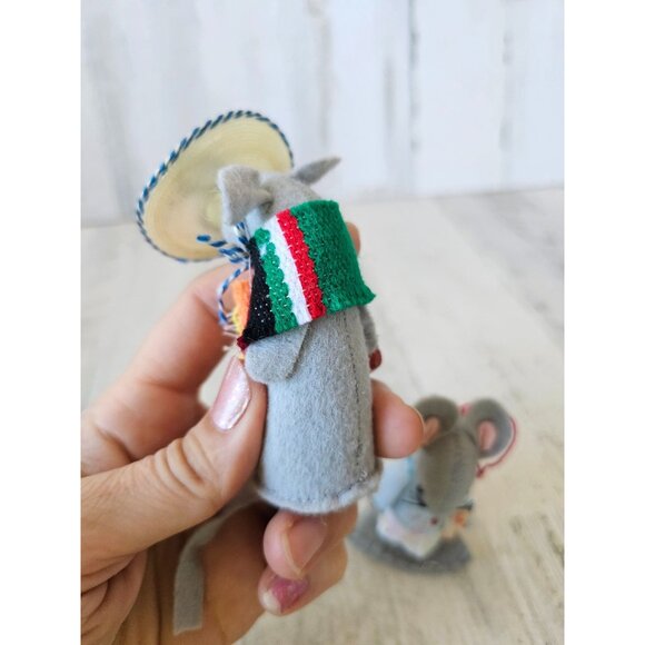 Vintage felt mice dentist Mexico Mexican decor mouse - Picture 5 of 14